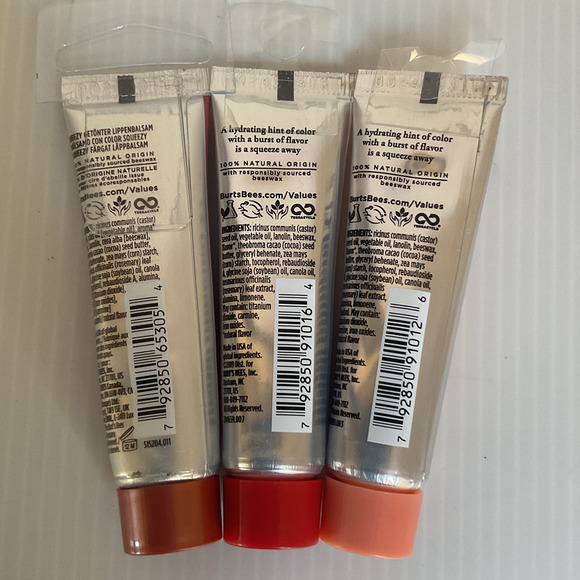 Burt’s Bees Squeezy Tinted Balm Set • Cocoa Crush • Summer Melon • Sweet Peach - Picture 2 of 3